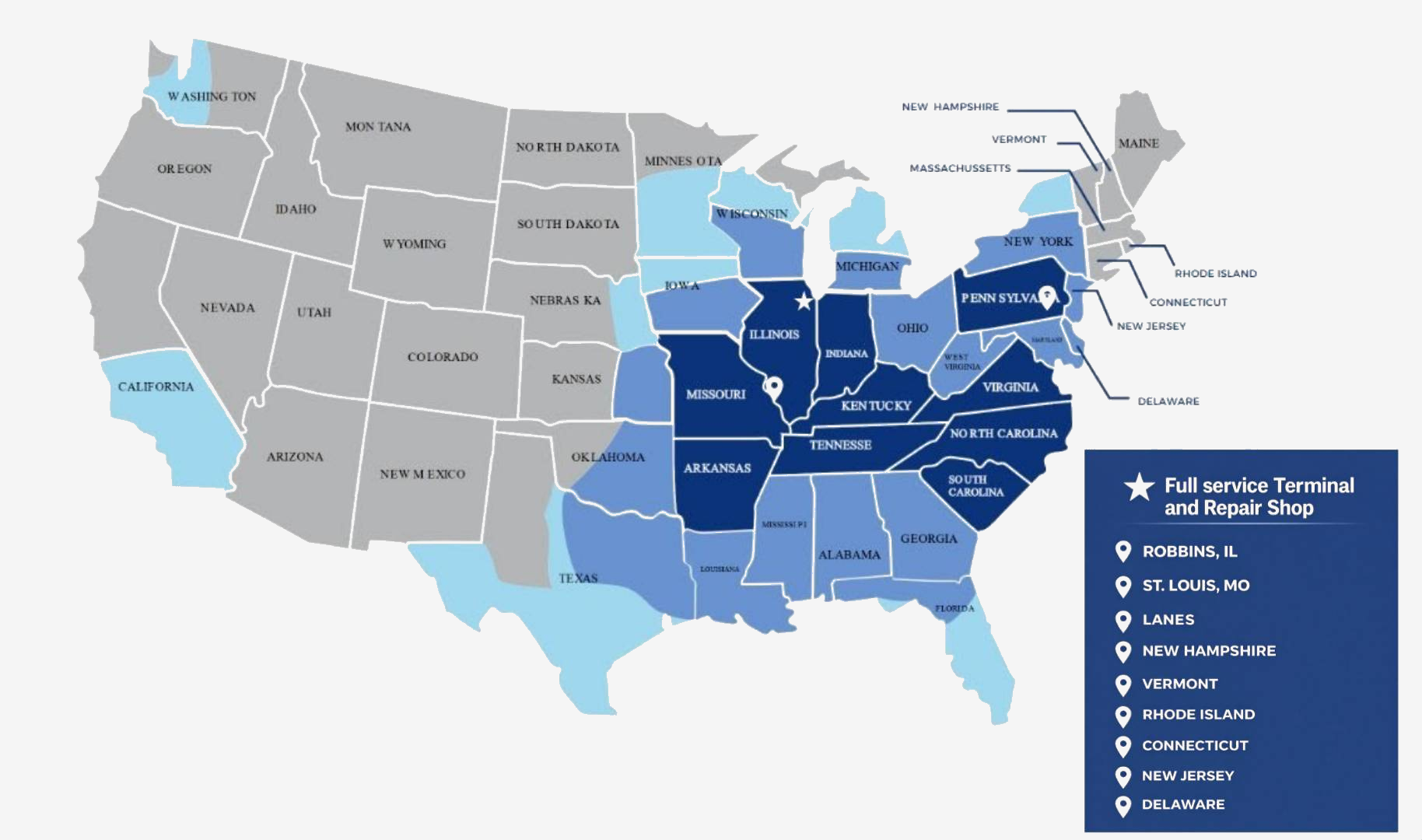 EWAYS LLC Coverage Map